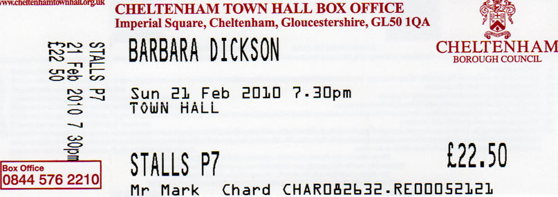 BARBARA DICKSON Ticket